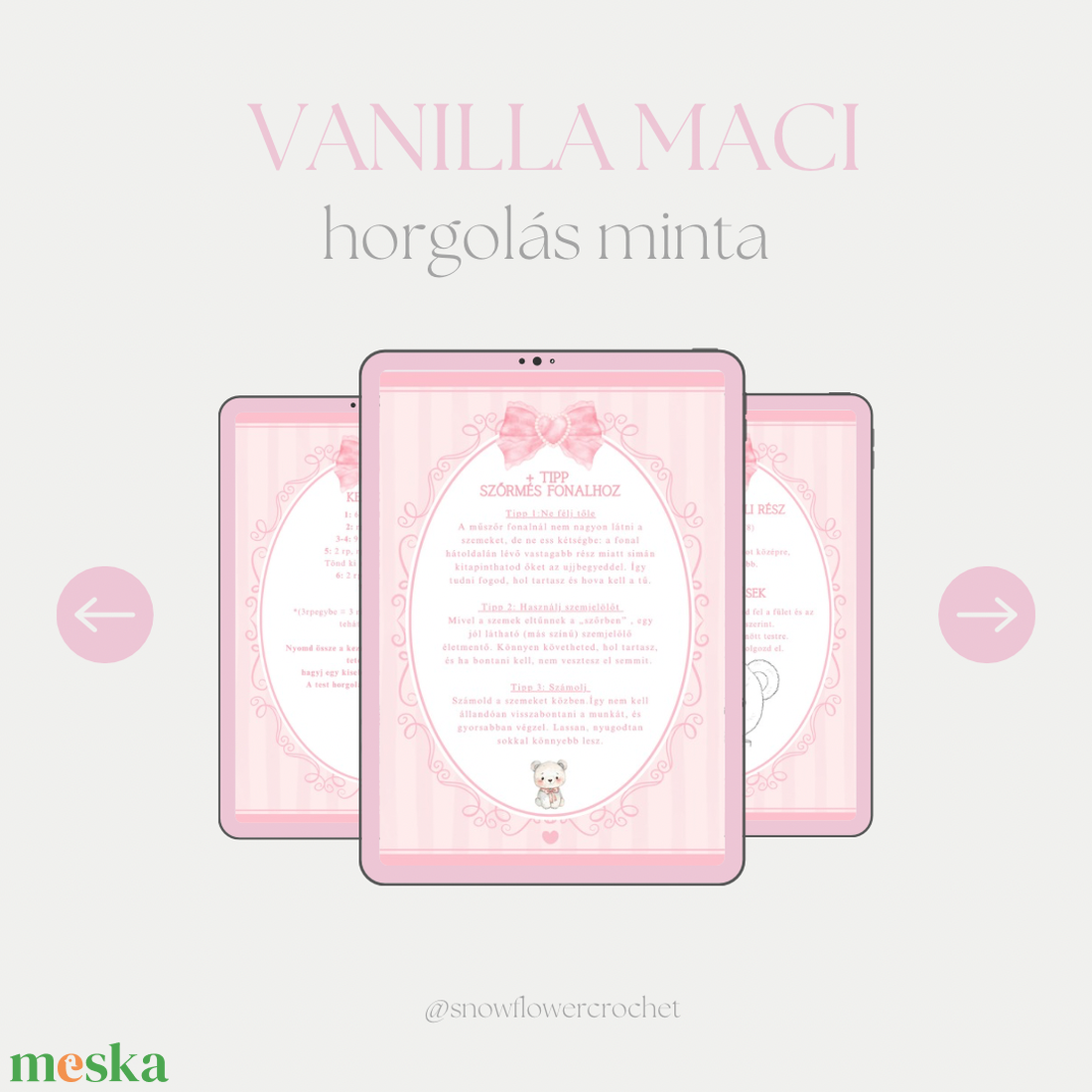�Vanilla Maci horgolás leírás (haladóknak) amigurumi - diy (csináld magad) - szabásminta, útmutató - horgolási minta - Meska.hu
