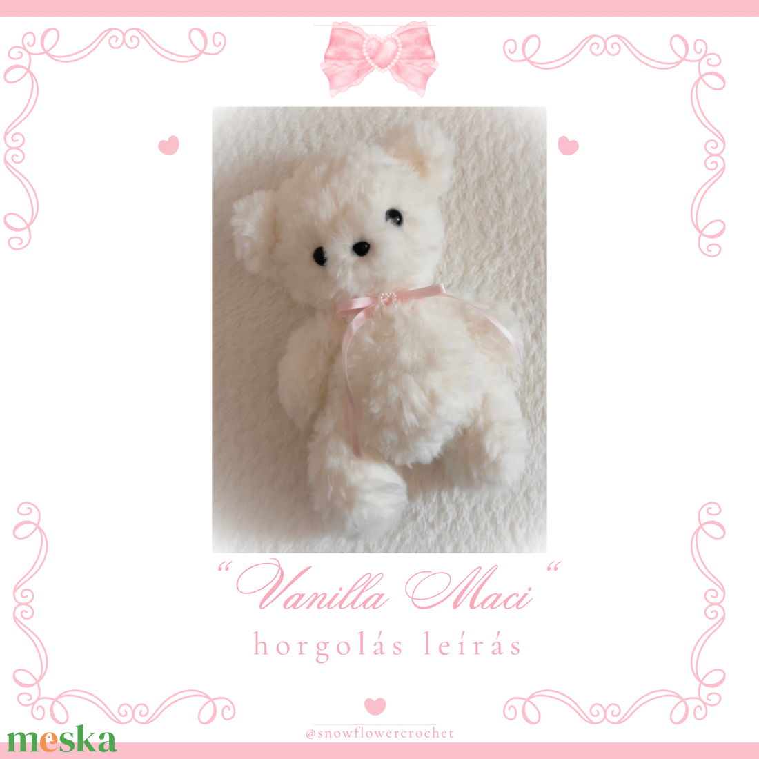 �Vanilla Maci horgolás leírás (haladóknak) amigurumi - diy (csináld magad) - szabásminta, útmutató - horgolási minta - Meska.hu