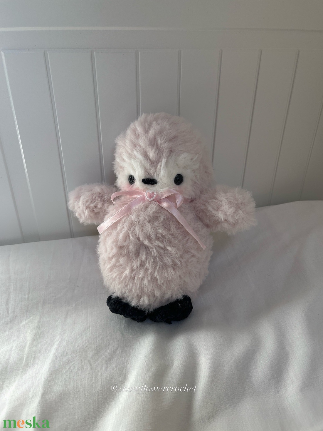 Snowberry Pingvin horgolt amigurumi plüss pingvin, szőrmés, extra puha dekoráció - játék & sport - plüssállat & játékfigura - pingvin - Meska.hu