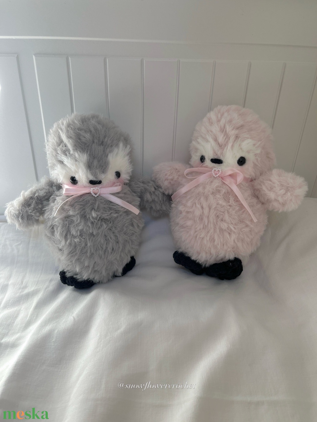 Snowberry Pingvin horgolt amigurumi plüss pingvin, szőrmés, extra puha dekoráció - játék & sport - plüssállat & játékfigura - pingvin - Meska.hu