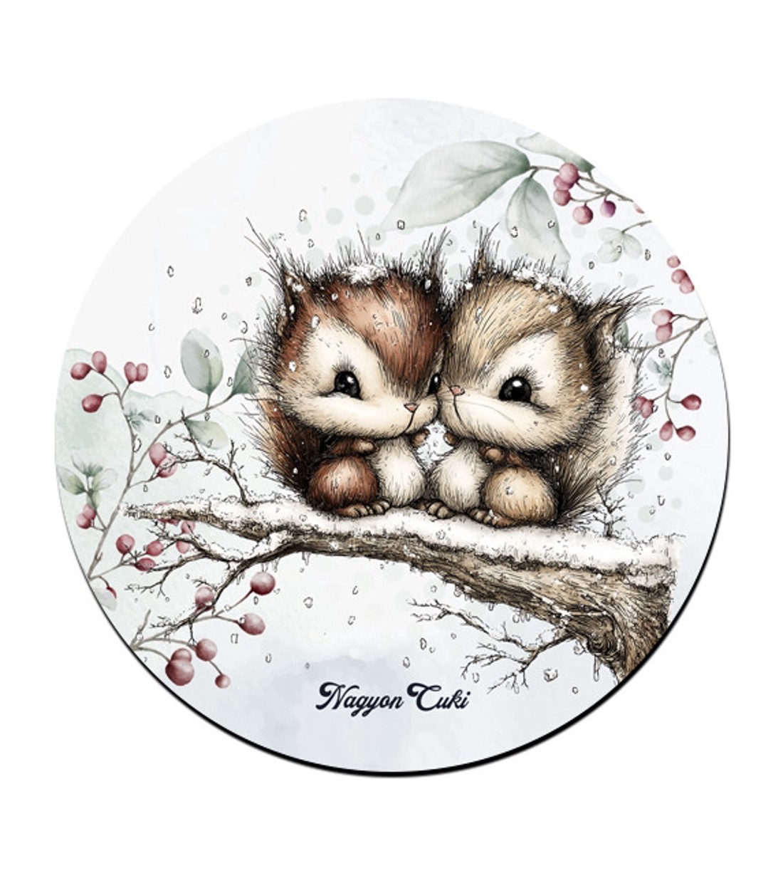 Cuki téli mókuskák mintás pohár alátét -  - Meska.hu