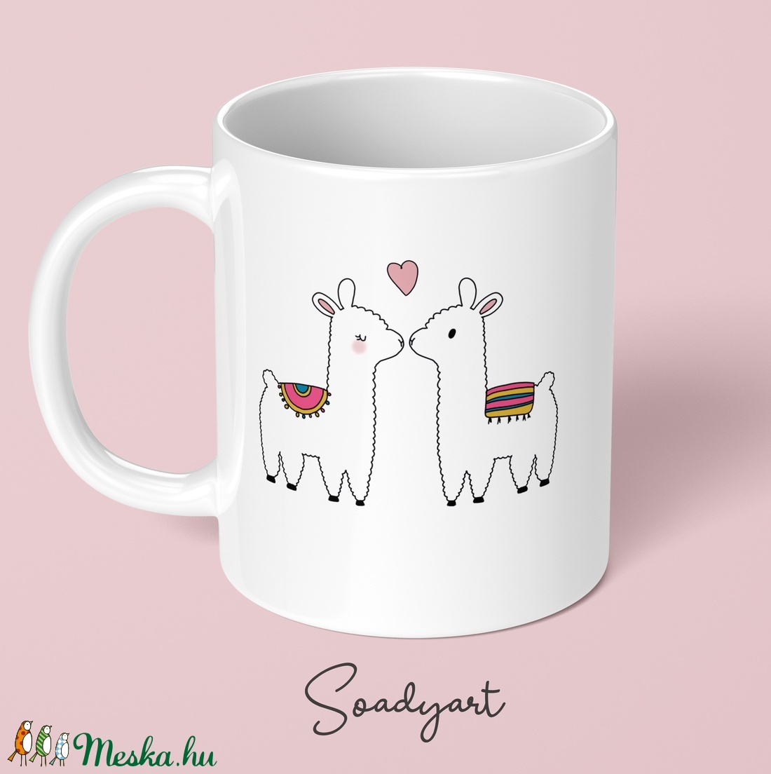 Szerelmes láma bögre - otthon & életmód - konyhafelszerelés, tálalás - Meska.hu