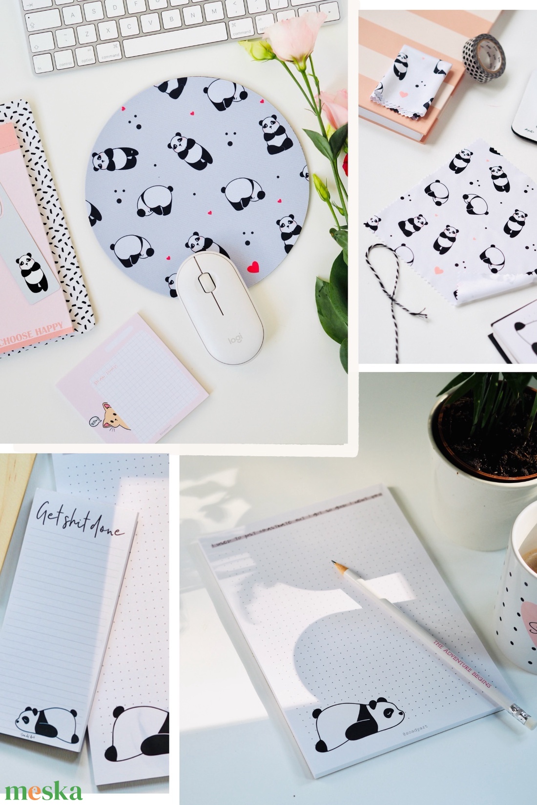 Pandás szemüvegtörlő kendő - táska & tok - pénztárca & más tok - szemüvegtok - Meska.hu