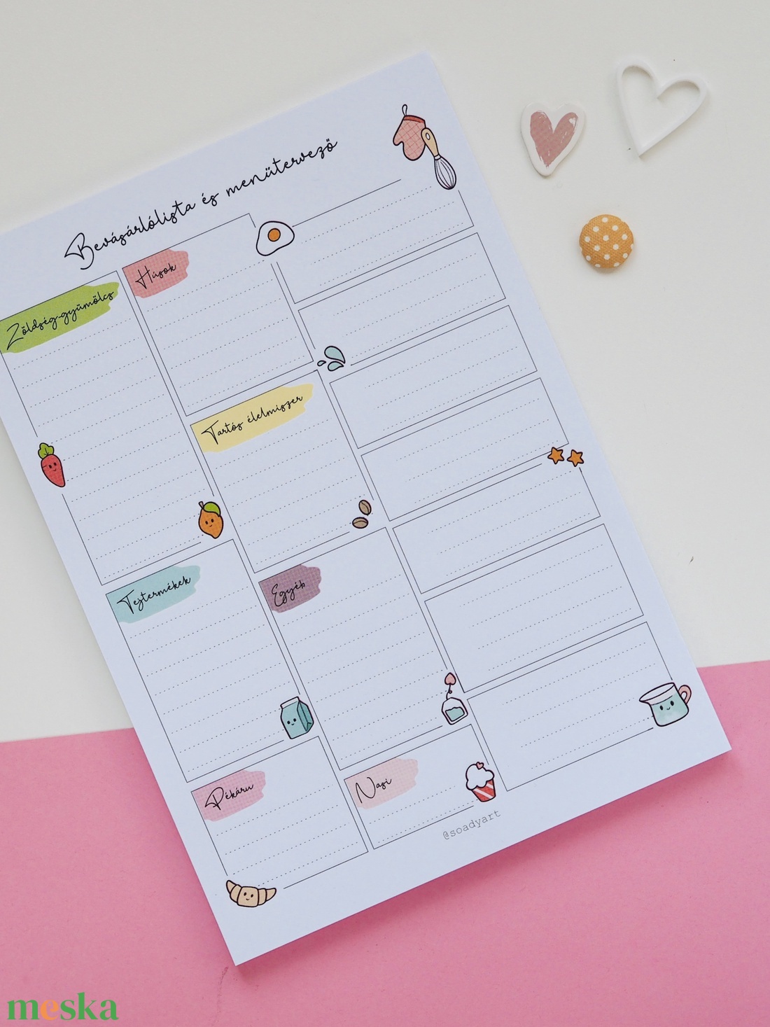 Bevásárlólista és menütervező, A5ös  jegyzettömb - otthon & életmód - papír, írószer - naptár & tervező - Meska.hu