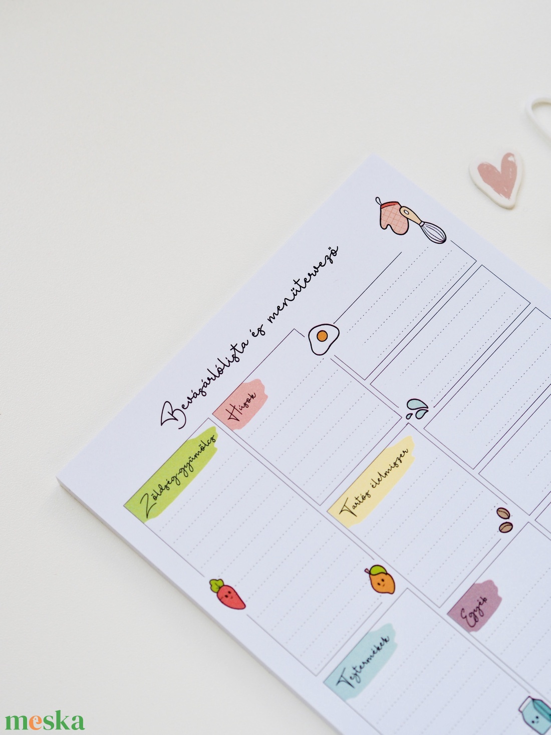 Bevásárlólista és menütervező, A5ös  jegyzettömb - otthon & életmód - papír, írószer - naptár & tervező - Meska.hu