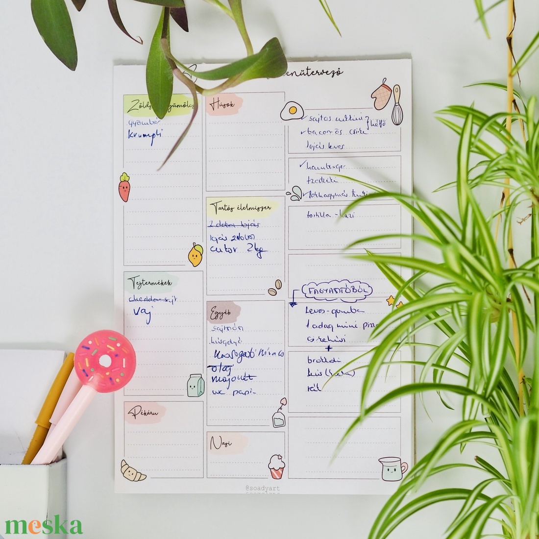 Bevásárlólista és menütervező, A5ös  jegyzettömb - otthon & életmód - papír, írószer - naptár & tervező - Meska.hu