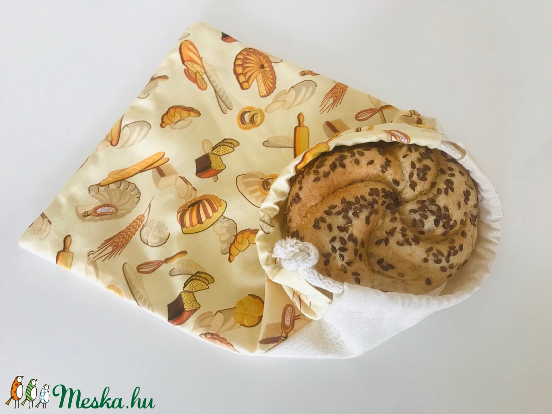 Zsinóros vászonzsák - péksütis -  - Meska.hu