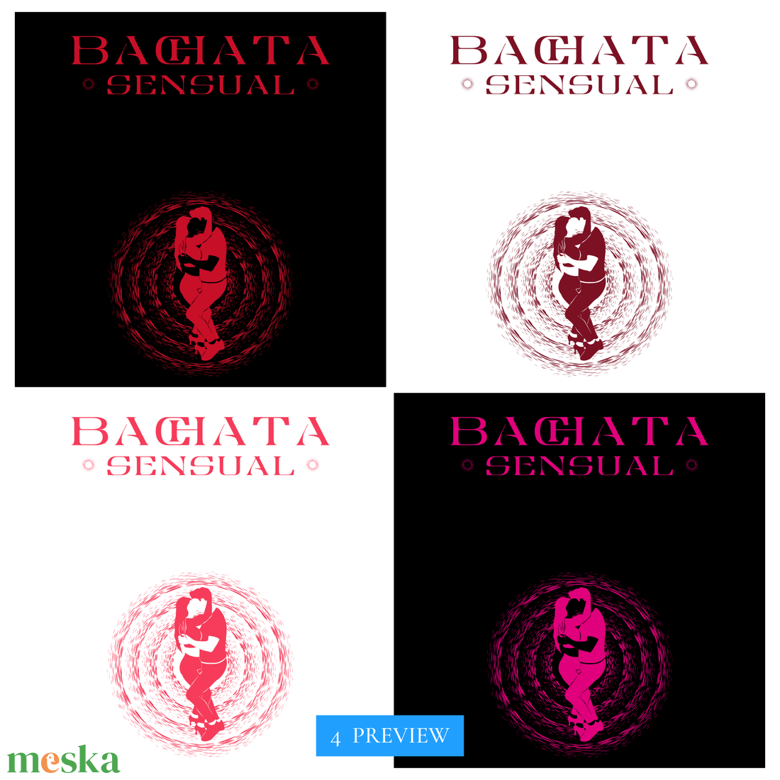 Bachata Sensual táncos (S02SET05) 4 db háttérmentes PNG prémium ruházati grafika - művészet - grafika & illusztráció - digitális - Meska.hu