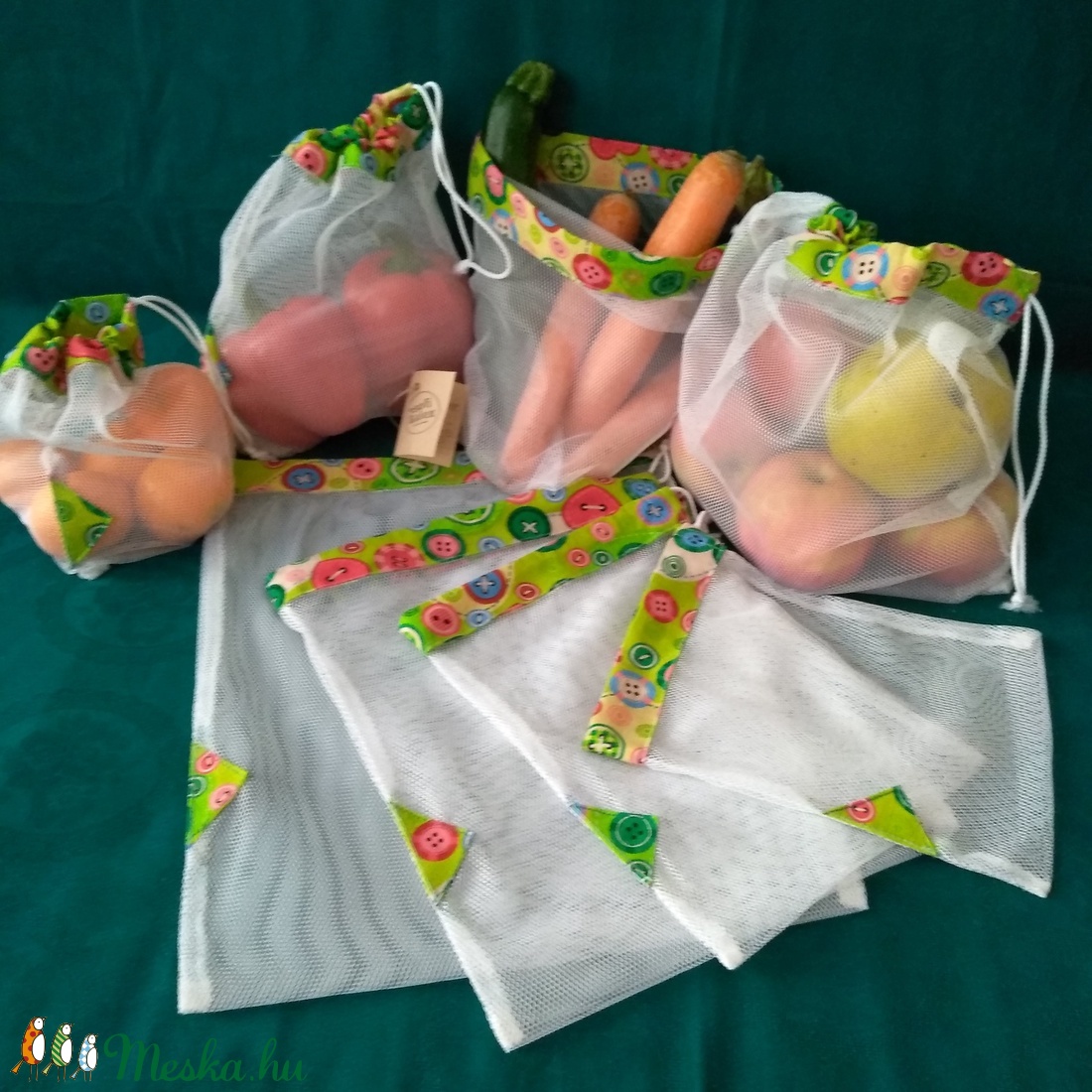 4 db színes, gombmintás szütyő szuper tartós tüllből zöldség/gyümölcs vásárláshoz, tároláshoz - táska & tok - bevásárlás & shopper táska - zöldség/gyümölcs zsák - Meska.hu 4 db színes, gombmintás szütyő szuper tartós tüllből zöldség/gyümölcs vásárláshoz, tároláshoz - táska & tok - bevásárlás & shopper táska - zöldség/gyümölcs zsák - Meska.hu