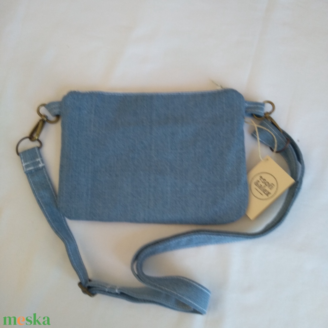 Övtáska-válltáska mentett farmerból - táska & tok - övtáska - Meska.hu