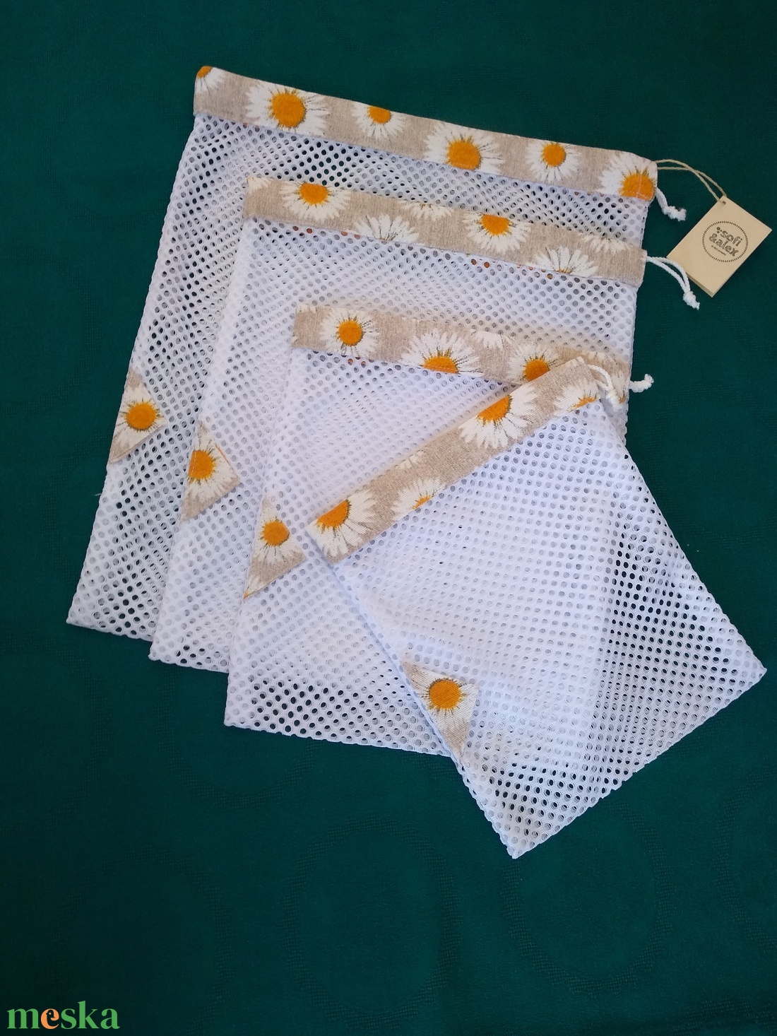 Margaréta mintás zöldséges, gyümölcsös zsákok - táska & tok - bevásárlás & shopper táska - zöldség/gyümölcs zsák - Meska.hu