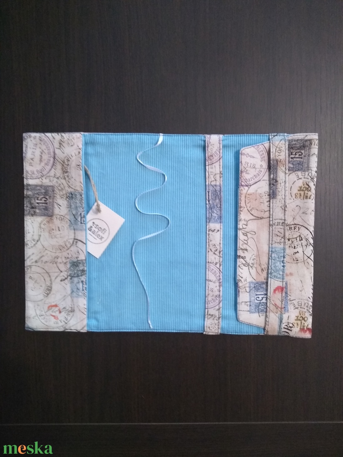 Textil könyvkabát - otthon & életmód - papír, írószer - könyv- és füzetborító - Meska.hu