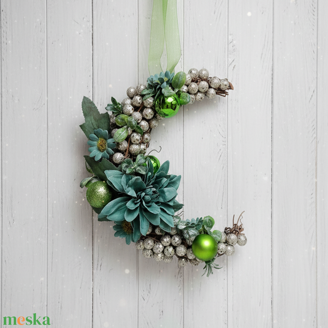 Hold alakú ajtódísz - karácsony - adventi díszek - adventi ajtódísz - Meska.hu