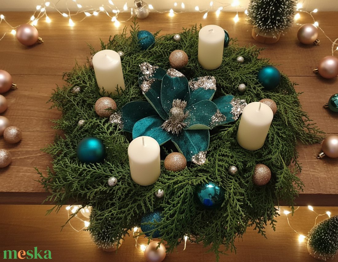 Adventi gyertyás koszorú - karácsony - adventi díszek - adventi koszorú - Meska.hu