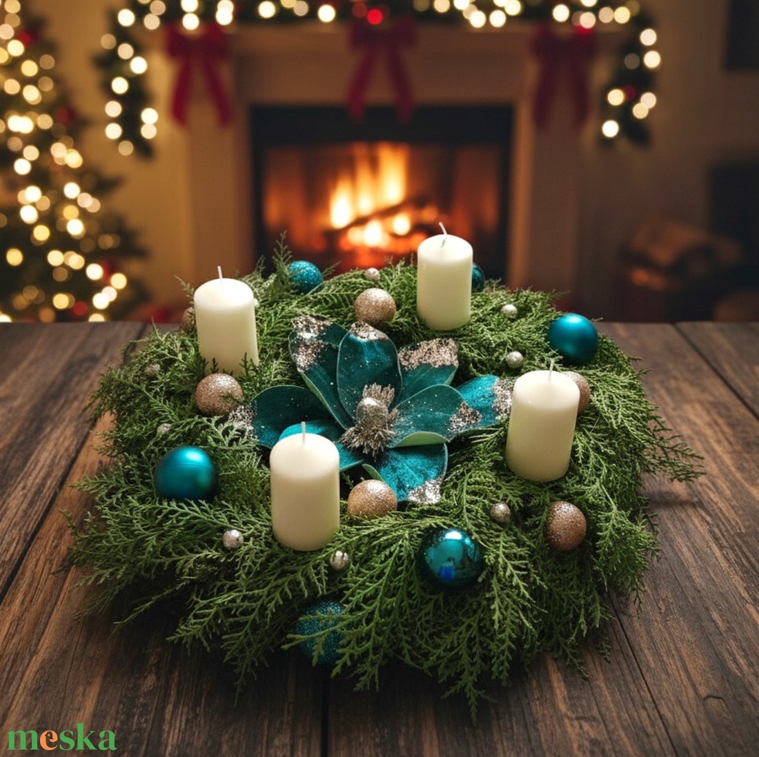 Adventi gyertyás koszorú - karácsony - adventi díszek - adventi koszorú - Meska.hu