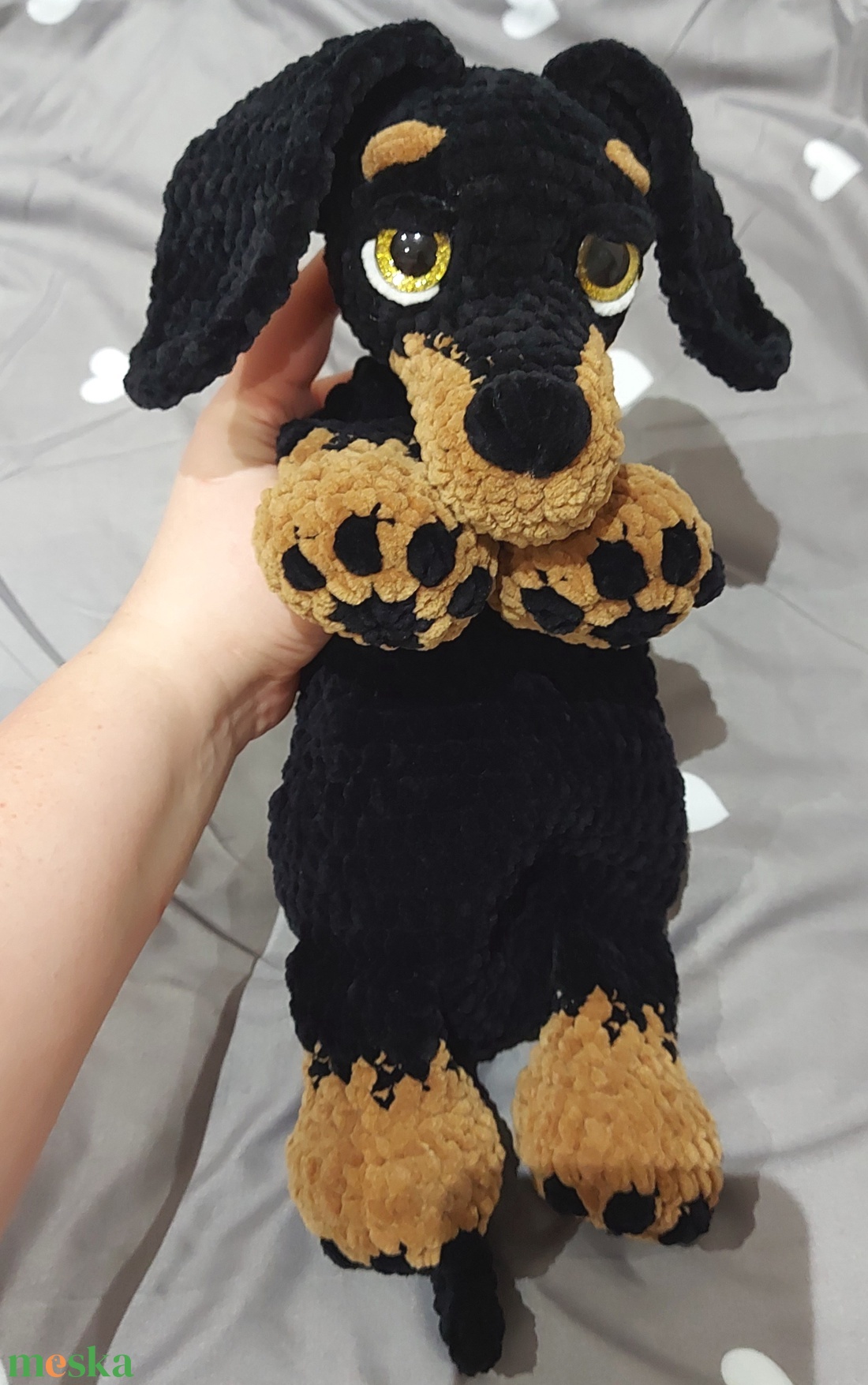 Horgolt Tacskó kutya - játék & sport - plüssállat & játékfigura - kutya - Meska.hu