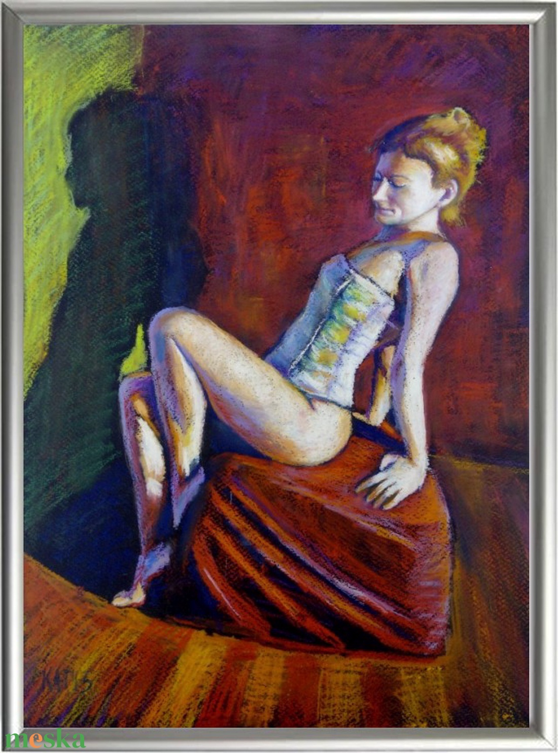 Aktmodell fűzőben Modern impresszionista festmény. Kagyerják Attila Tamás alkotása - művészet - festmény - pasztell - Meska.hu Aktmodell fűzőben Modern impresszionista festmény. Kagyerják Attila Tamás alkotása - művészet - festmény - pasztell - Meska.hu