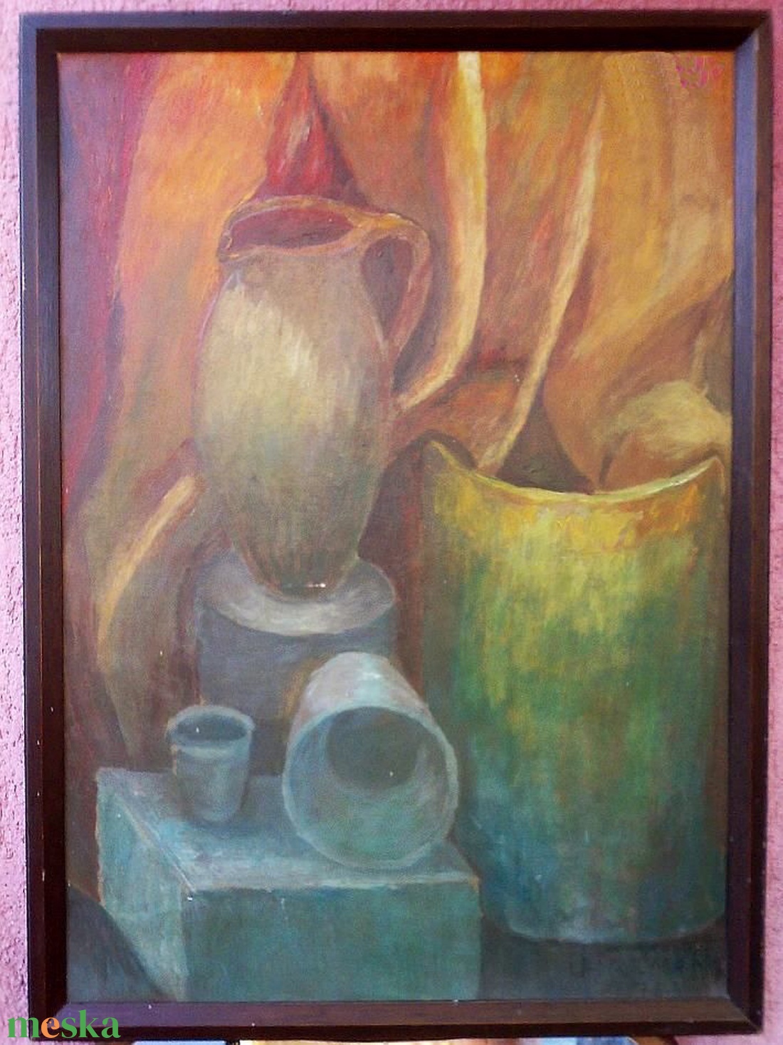 Modern festmény terrakotta tárgyakkal. Pasztell harmónia, szignálva - művészet - festmény - olajfestmény - Meska.hu Modern festmény terrakotta tárgyakkal. Pasztell harmónia, szignálva - művészet - festmény - olajfestmény - Meska.hu