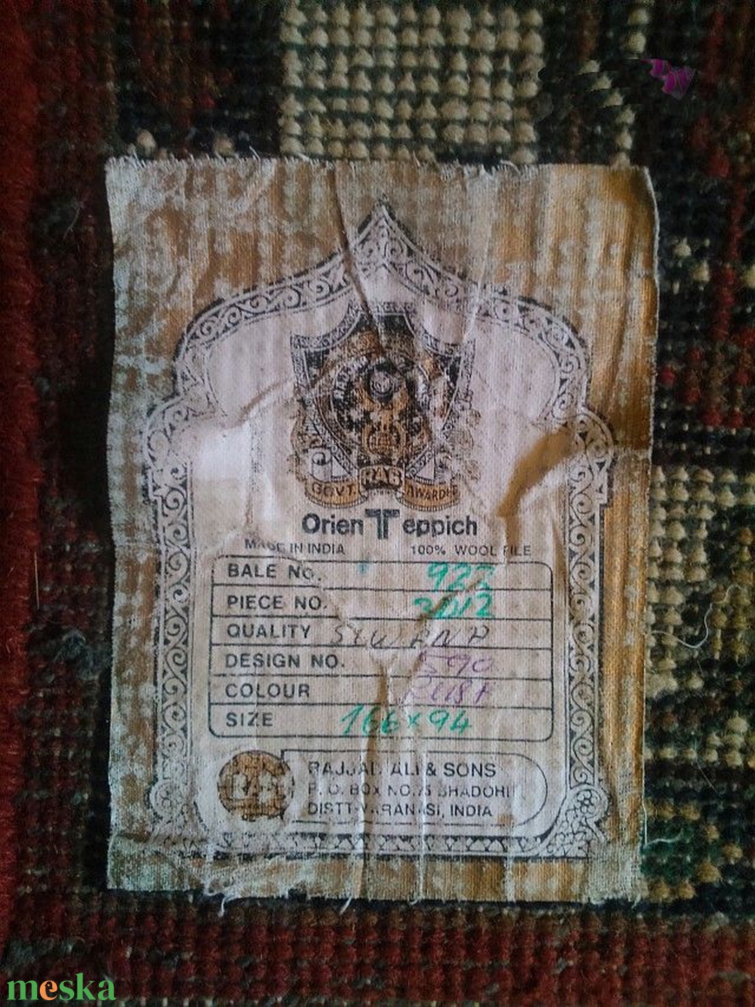 Régi kézi csomózású gyapjú futószőnyeg, Indiai Orient Teppich Ritka antik darab - otthon & életmód - lakástextil - szőnyeg - szövött szőnyeg - Meska.hu Régi kézi csomózású gyapjú futószőnyeg, Indiai Orient Teppich Ritka antik darab - otthon & életmód - lakástextil - szőnyeg - szövött szőnyeg - Meska.hu