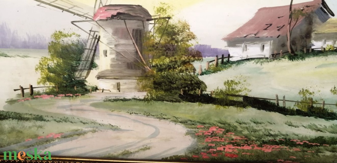 Antik tempera-karton festmény. Tanyavilág szélmalommal. Szignálva - művészet - festmény - festmény vegyes technika - Meska.hu Antik tempera-karton festmény. Tanyavilág szélmalommal. Szignálva - művészet - festmény - festmény vegyes technika - Meska.hu