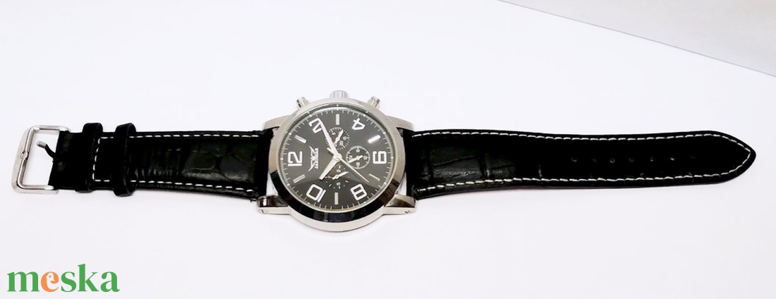 JarAgar Chronograph Fekete számlapos, naptáras méretes automata férfi karóra - ékszer - karóra és ékszeróra - karóra - Meska.hu JarAgar Chronograph Fekete számlapos, naptáras méretes automata férfi karóra - ékszer - karóra és ékszeróra - karóra - Meska.hu