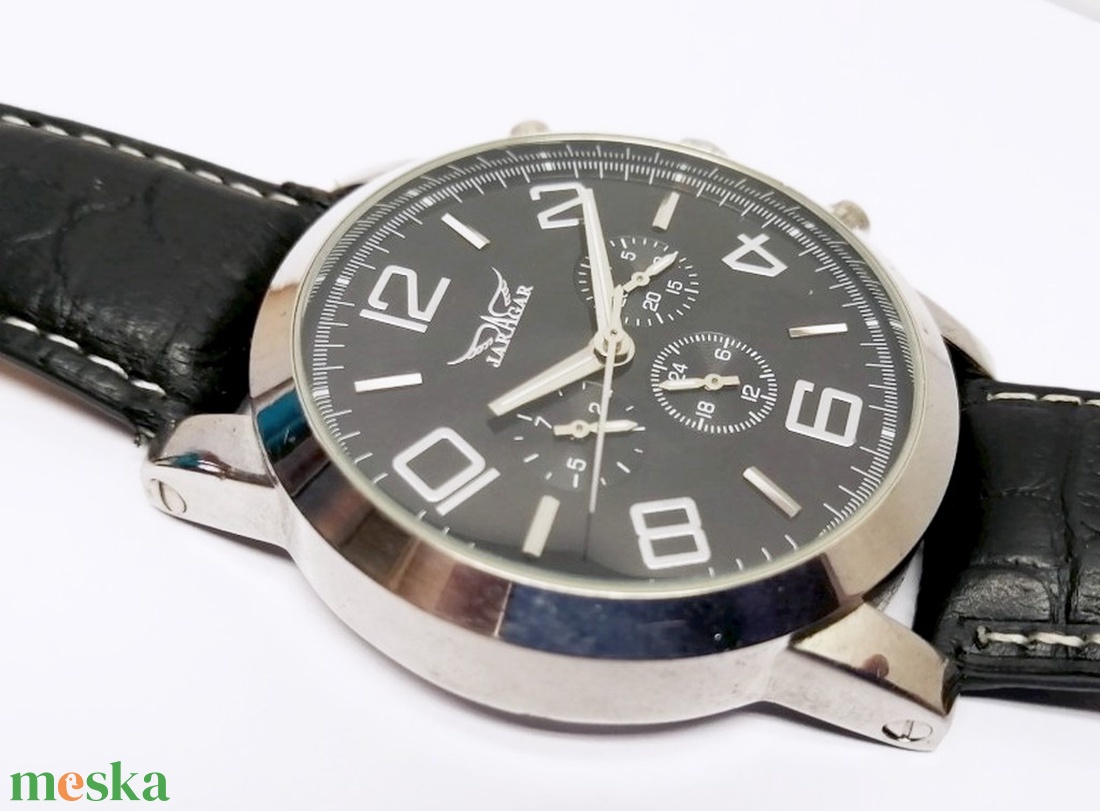 JarAgar Chronograph Fekete számlapos, naptáras méretes automata férfi karóra - ékszer - karóra és ékszeróra - karóra - Meska.hu JarAgar Chronograph Fekete számlapos, naptáras méretes automata férfi karóra - ékszer - karóra és ékszeróra - karóra - Meska.hu