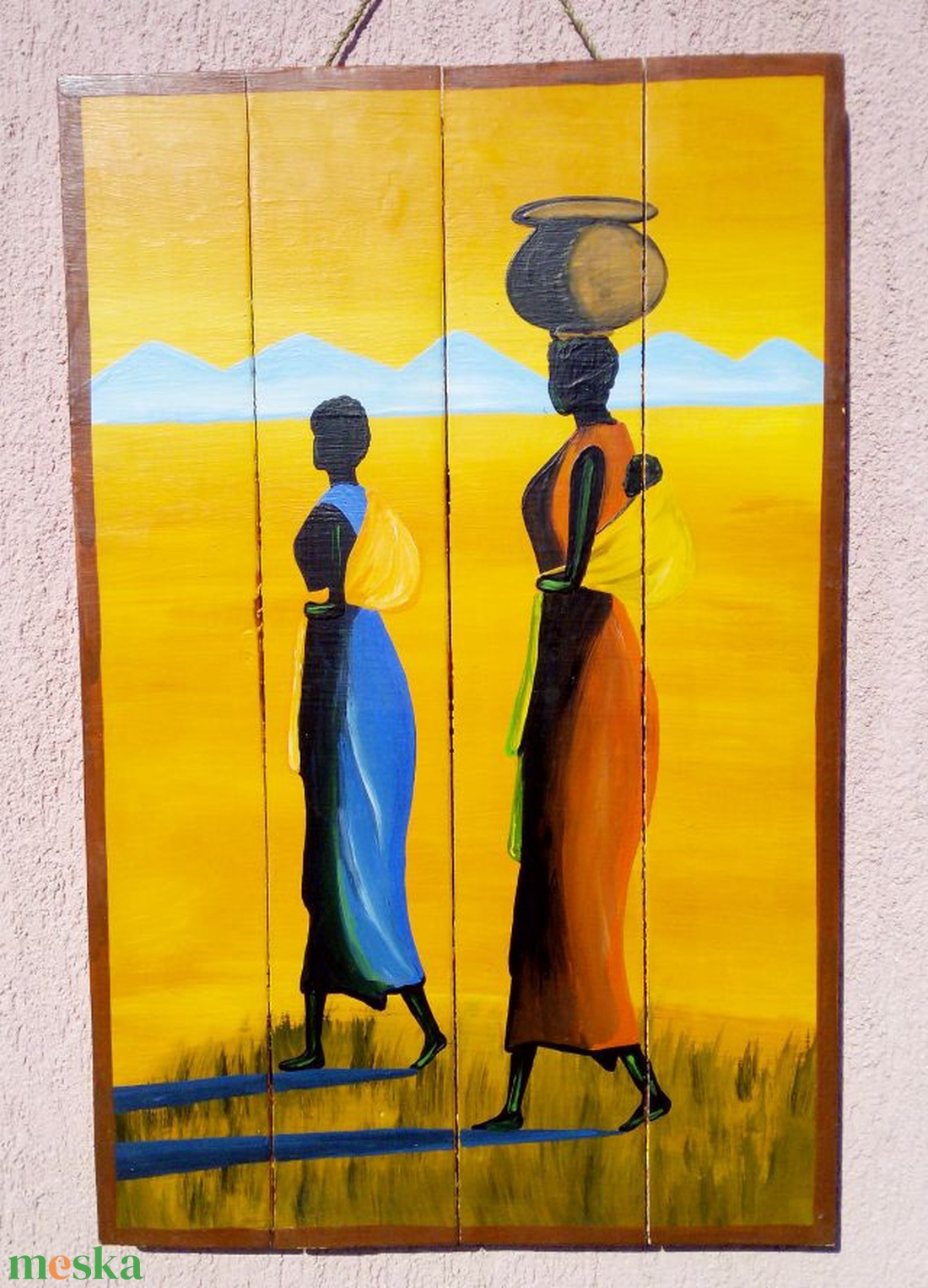 Afrikai batyus nők. Deszka lapokra festett kép. Kortárs művészi alkotás - művészet - festmény - olajfestmény - Meska.hu Afrikai batyus nők. Deszka lapokra festett kép. Kortárs művészi alkotás - művészet - festmény - olajfestmény - Meska.hu