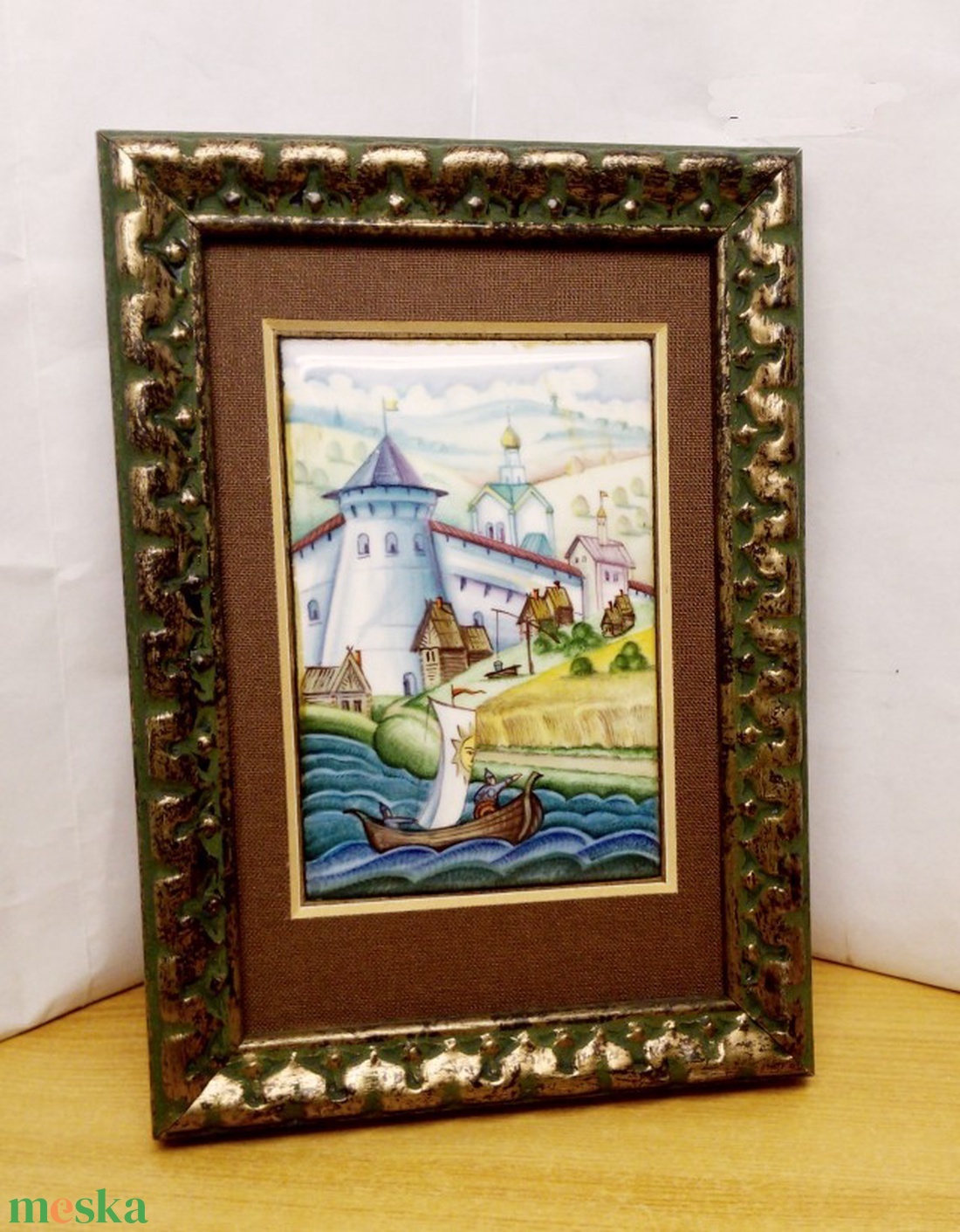 Tűzzománc miniatúra festmény, Orosz tájkép faluvége erődítménnyel, és vitorlással - otthon & életmód - dekoráció - kép & falikép - 3d képek - Meska.hu Tűzzománc miniatúra festmény, Orosz tájkép faluvége erődítménnyel, és vitorlással - otthon & életmód - dekoráció - kép & falikép - 3d képek - Meska.hu