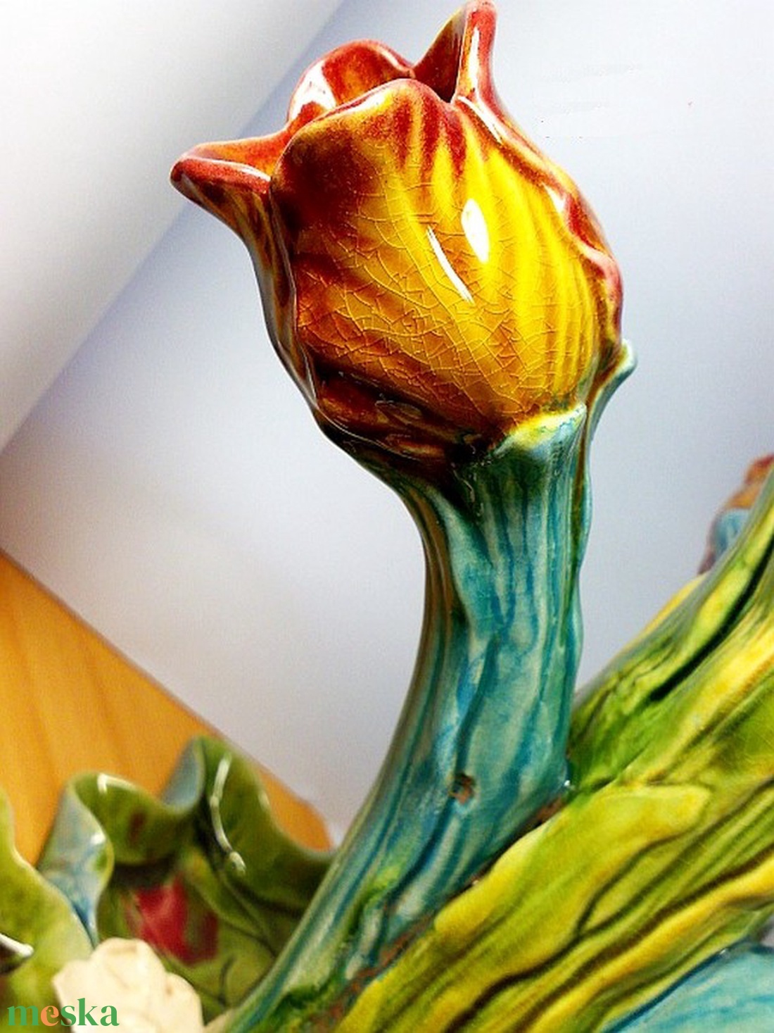 Tulipános majolika váza, egyedi különlegesség - művészet - szobor - kerámia - Meska.hu Tulipános majolika váza, egyedi különlegesség - művészet - szobor - kerámia - Meska.hu