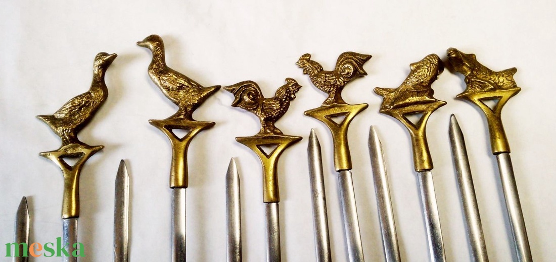 Állatfigurás óriás méretű hústű készlet, különféle bronz figurával, 12db. Törökországból - otthon & életmód - konyhafelszerelés, tálalás - tálalás - kanál & villa - Meska.hu Állatfigurás óriás méretű hústű készlet, különféle bronz figurával, 12db. Törökországból - otthon & életmód - konyhafelszerelés, tálalás - tálalás - kanál & villa - Meska.hu