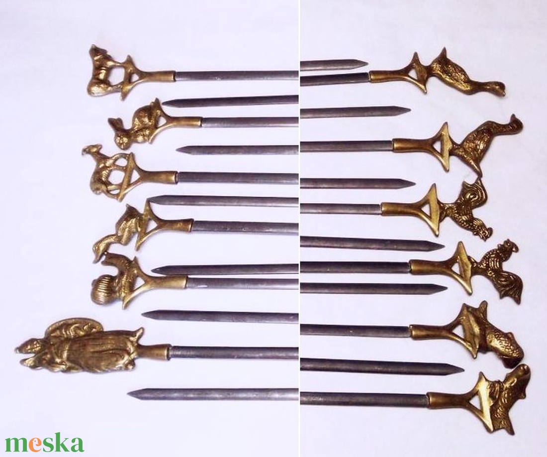Állatfigurás óriás méretű hústű készlet, különféle bronz figurával, 12db. Törökországból - otthon & életmód - konyhafelszerelés, tálalás - tálalás - kanál & villa - Meska.hu Állatfigurás óriás méretű hústű készlet, különféle bronz figurával, 12db. Törökországból - otthon & életmód - konyhafelszerelés, tálalás - tálalás - kanál & villa - Meska.hu