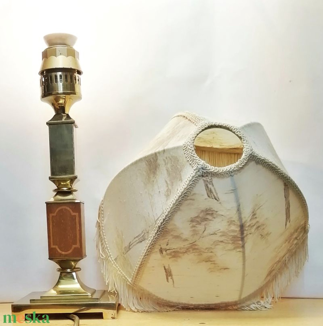 Bronz oszlopos asztali lámpa különleges tájképes szövet ernyővel, intarziával - otthon & életmód - lámpa - asztali lámpa - Meska.hu Bronz oszlopos asztali lámpa különleges tájképes szövet ernyővel, intarziával - otthon & életmód - lámpa - asztali lámpa - Meska.hu