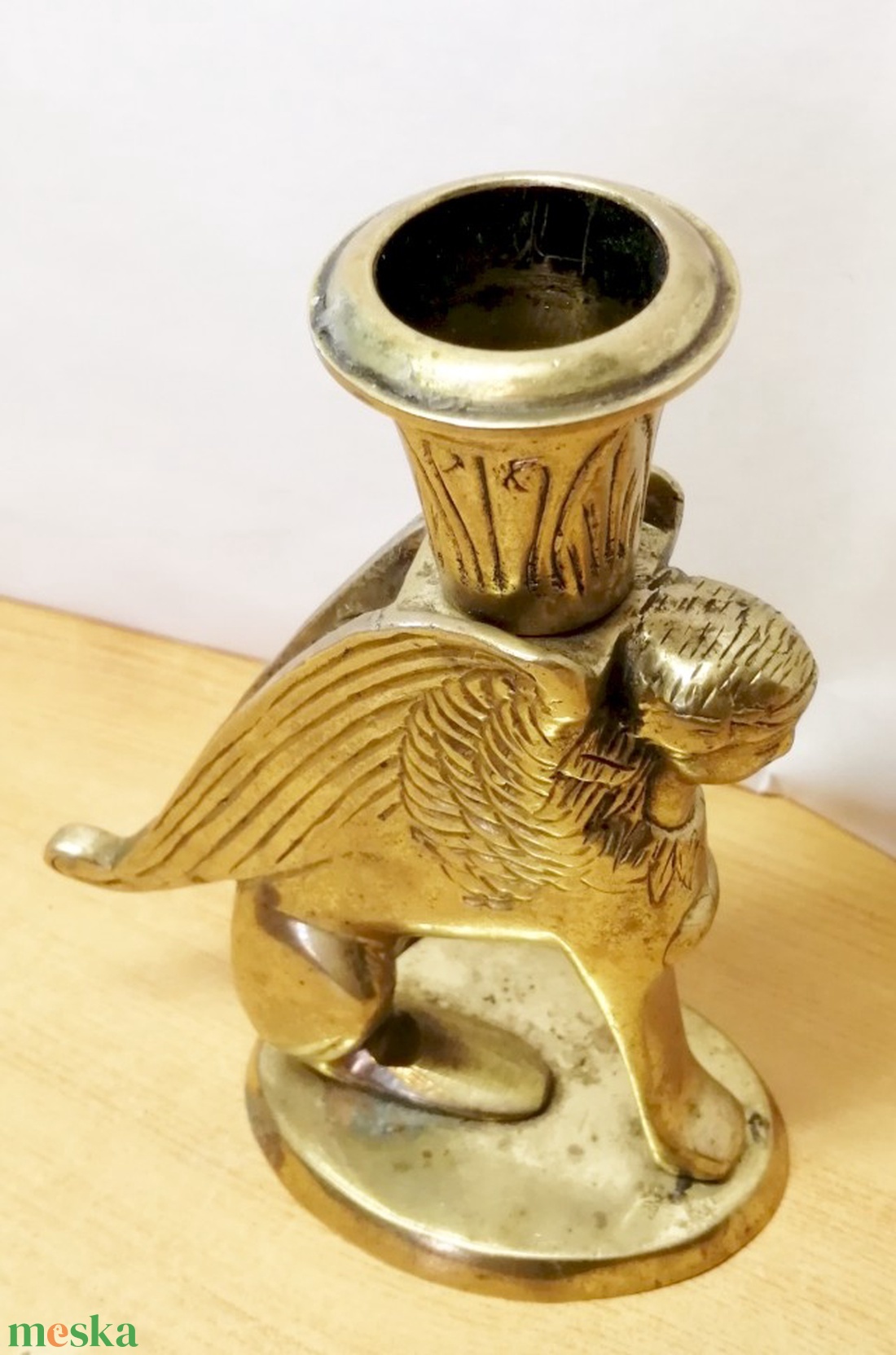 Kiméra formájú gyertyatartó bronzból. Vitange különlegesség - otthon & életmód - gyertya, illat, aroma - gyertyatartó - Meska.hu