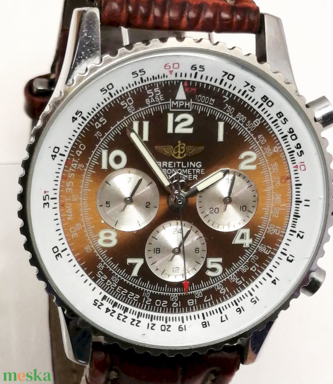 Breitling Certifie Choronometre, méretes férfi karóra bőr szíjjal - ékszer - karóra és ékszeróra - karóra - Meska.hu Breitling Certifie Choronometre, méretes férfi karóra bőr szíjjal - ékszer - karóra és ékszeróra - karóra - Meska.hu
