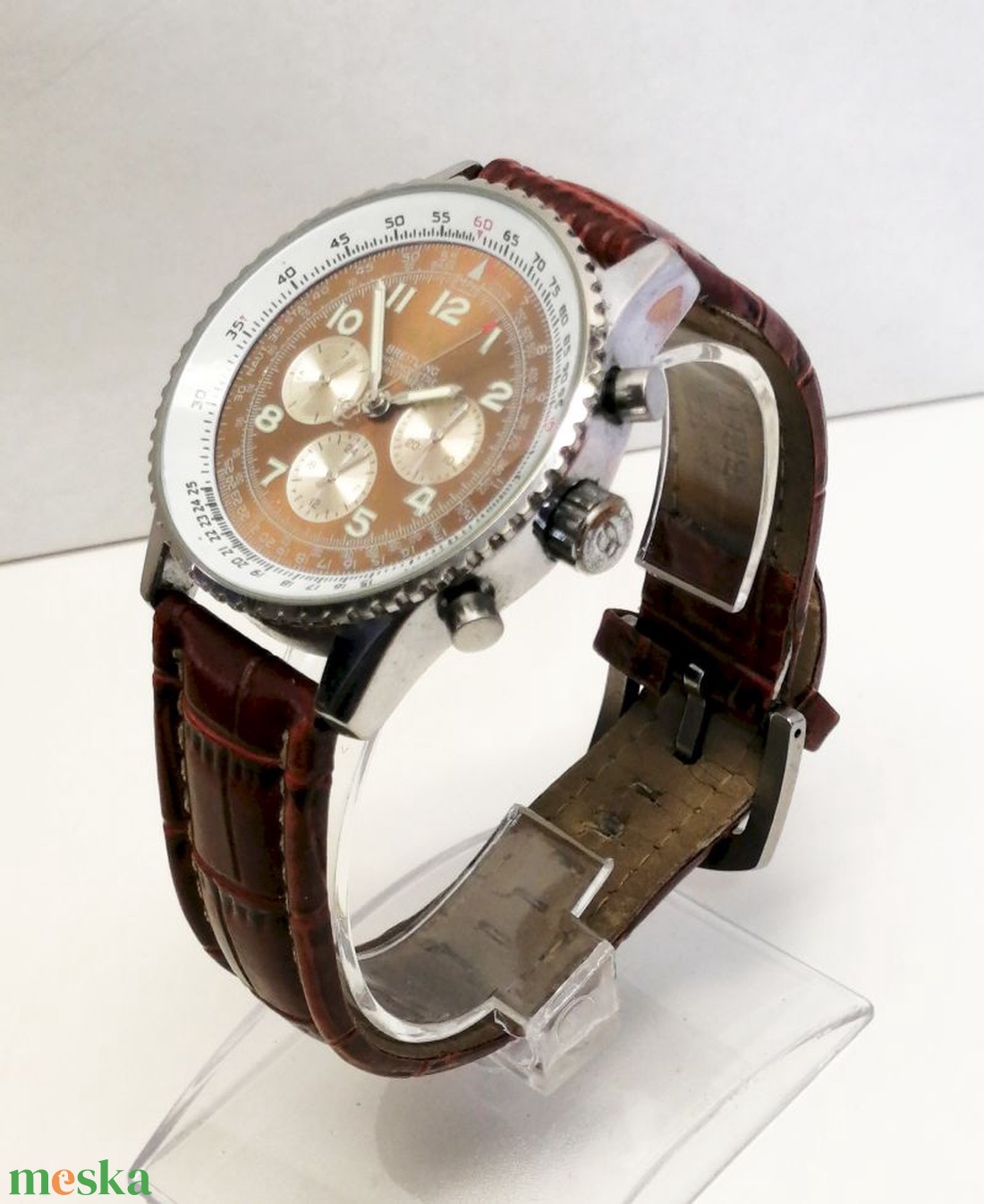 Breitling Certifie Choronometre, méretes férfi karóra bőr szíjjal - ékszer - karóra és ékszeróra - karóra - Meska.hu Breitling Certifie Choronometre, méretes férfi karóra bőr szíjjal - ékszer - karóra és ékszeróra - karóra - Meska.hu