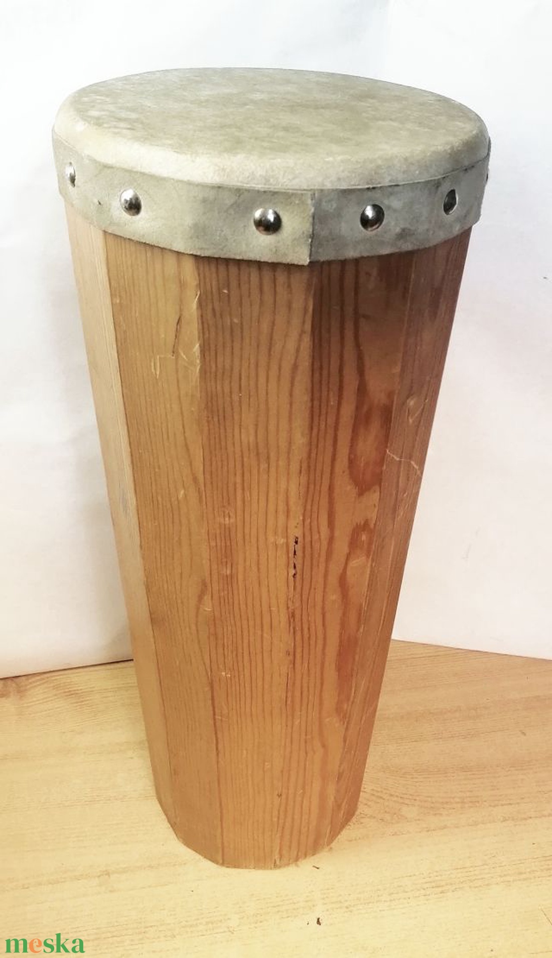 Ashiko dob Nyugat-Afrikából keményfa hasábokból, egzotikus kuriózum - könyv & zene - hangszer & hangszertok - Meska.hu