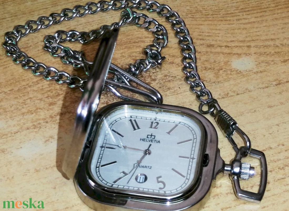 Helvetia acél tokos Svájci zsebóra Quartz szerkezettel, hibás állapotban - ékszer - karóra és ékszeróra - zsebóra - Meska.hu