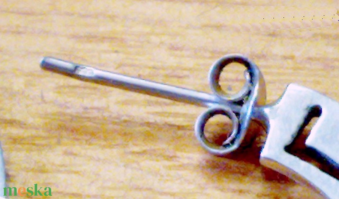 Meander mintás, ezüst, köríves fülbevaló - esküvő - ékszer - fülbevaló - Meska.hu