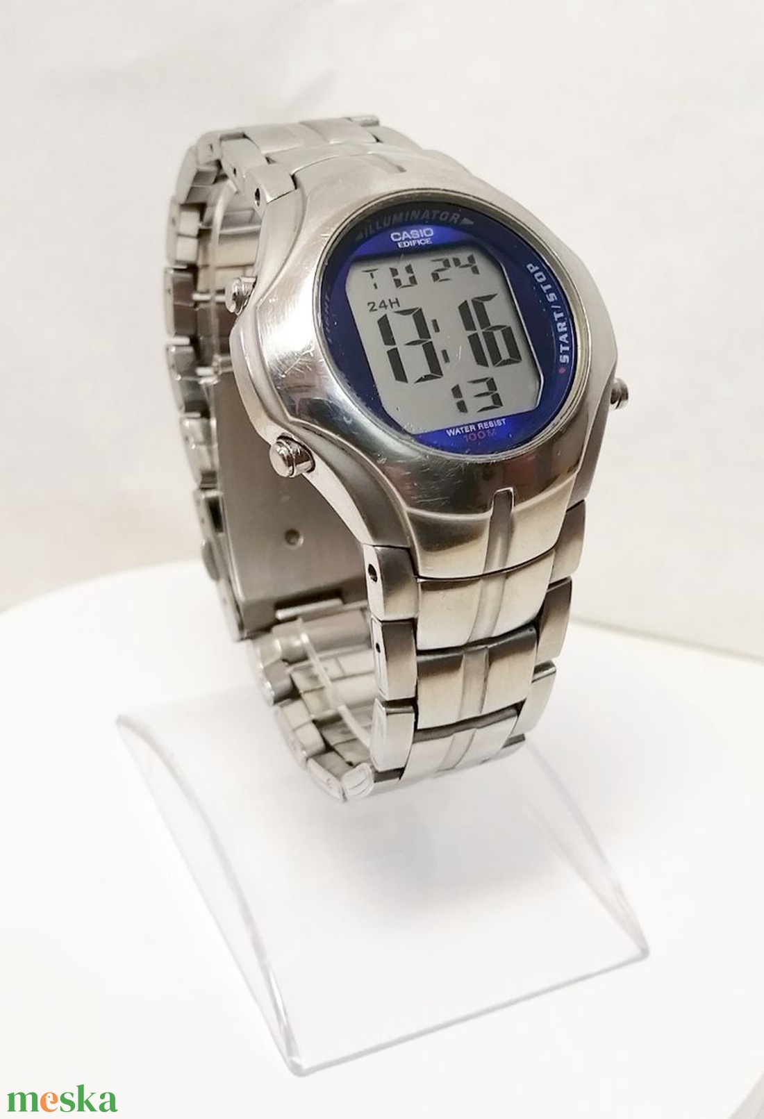 Casio Edifice edf-100, Digitális nagy kijelzős Retro Quartz karóra kiváló állapotban - ékszer - karóra és ékszeróra - karóra - Meska.hu