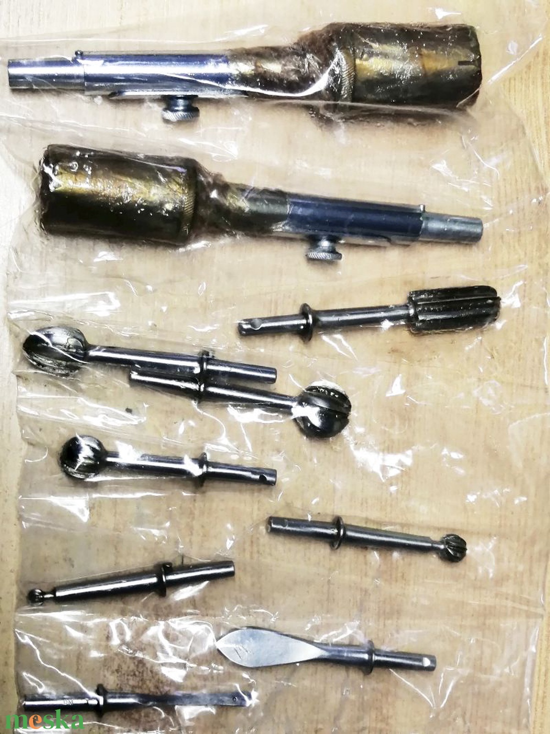 Antik rozsdamentes orvosi eszköz, sebészeti kézifúró, tartozékokkal együtt - kellékek & szerszámok - szerszámok, eszközök - egyéb szerszám, eszköz - Meska.hu