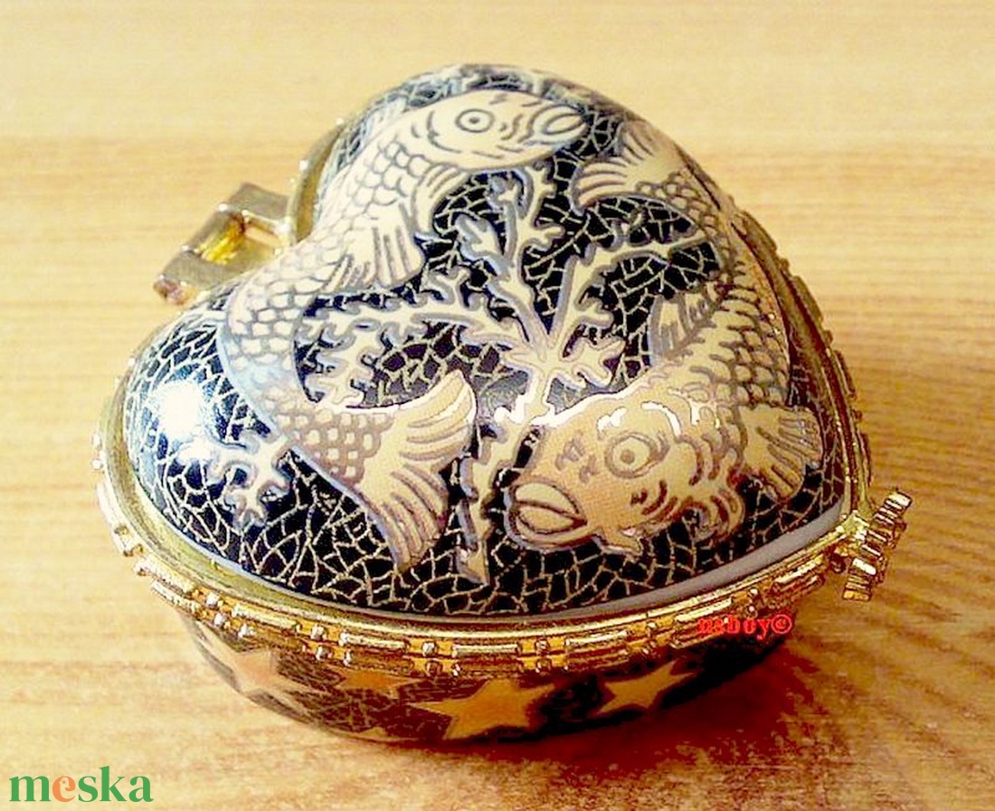 Csillagképes porcelán szelence. (Oroszlán, Bak, Mérleg, Halak) - ékszer - ékszertartó - ékszerdoboz - Meska.hu