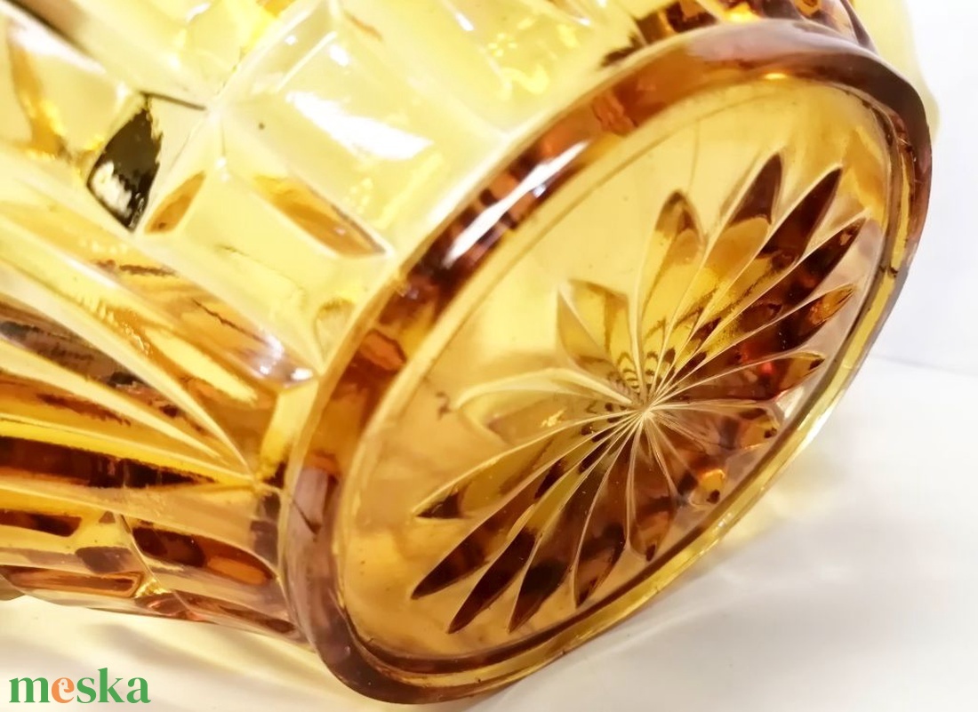 Borostyánsárga süteményes, gyümölcsös kínáló kosár, Walther-Glas Német kézműves munka - otthon & életmód - konyhafelszerelés, tálalás - tálalás - kínálótál - Meska.hu