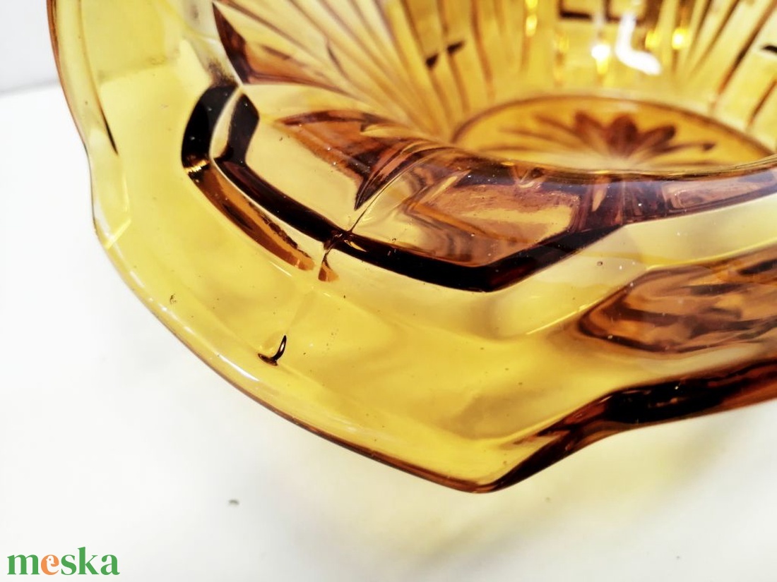 Borostyánsárga süteményes, gyümölcsös kínáló kosár, Walther-Glas Német kézműves munka - otthon & életmód - konyhafelszerelés, tálalás - tálalás - kínálótál - Meska.hu