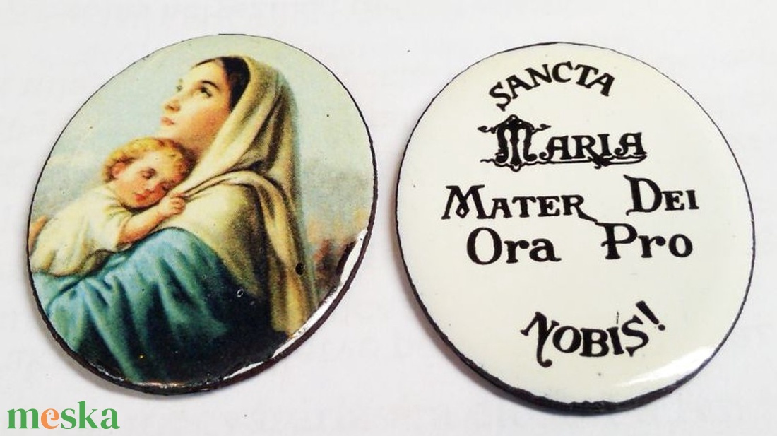 Égre tekintő Madonna. Tűzzománc medál, keret nélkül - ékszer - nyaklánc - medál - Meska.hu
