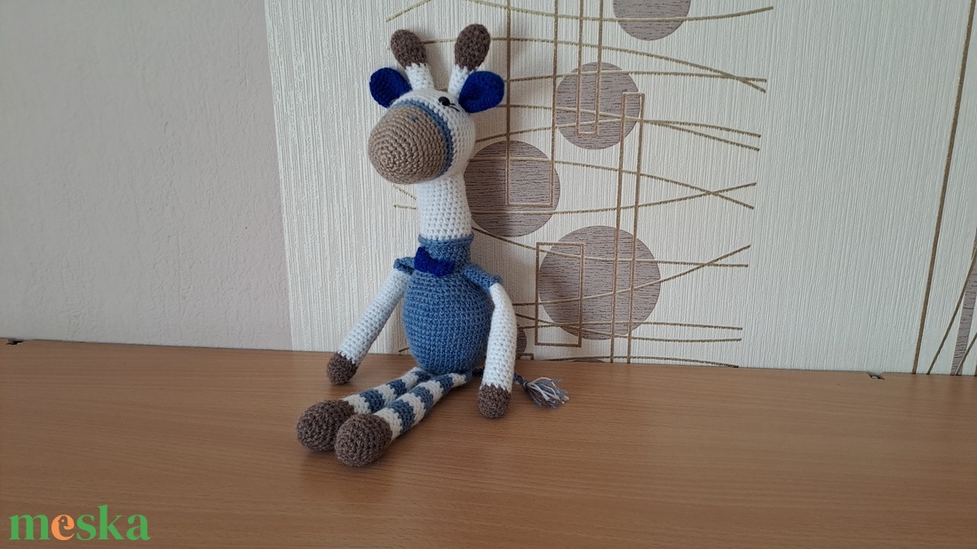 Kék fülű zsiráf - játék & sport - baba & babaház - játékbaba, babakellék - Meska.hu