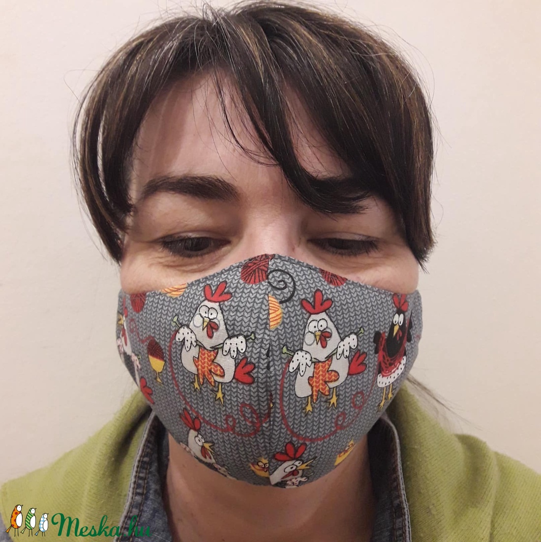 Kötős-tyúkos , mosható textil maszk - - Meska.hu Kötős-tyúkos , mosható textil maszk - - Meska.hu