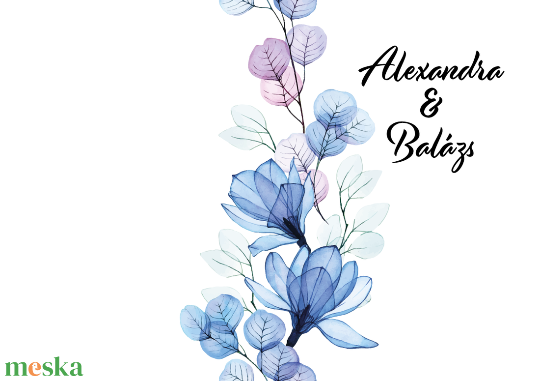 Blue Magnolia esküvői meghívó - hajtott - esküvő - meghívó & kártya - meghívó - Meska.hu Blue Magnolia esküvői meghívó - hajtott - esküvő - meghívó & kártya - meghívó - Meska.hu