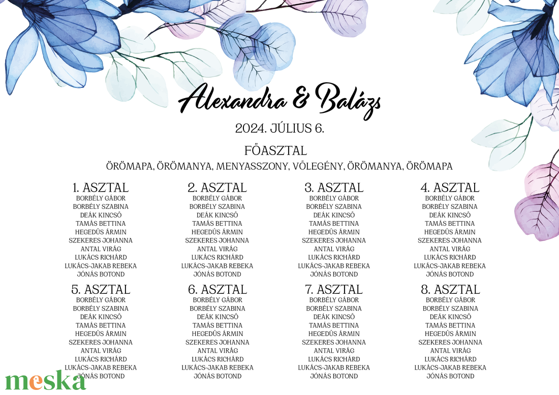 Blue Magnolia esküvői ültetési rend - álló - esküvő - meghívó & kártya - ültetési rend - Meska.hu Blue Magnolia esküvői ültetési rend - álló - esküvő - meghívó & kártya - ültetési rend - Meska.hu