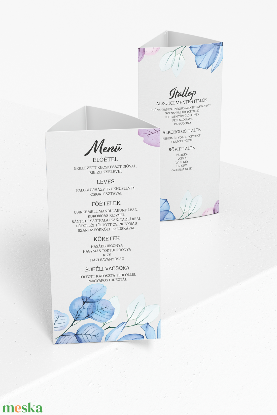 Blue Magnolia esküvői menü - háromszög - esküvő - meghívó & kártya - menü - Meska.hu Blue Magnolia esküvői menü - háromszög - esküvő - meghívó & kártya - menü - Meska.hu