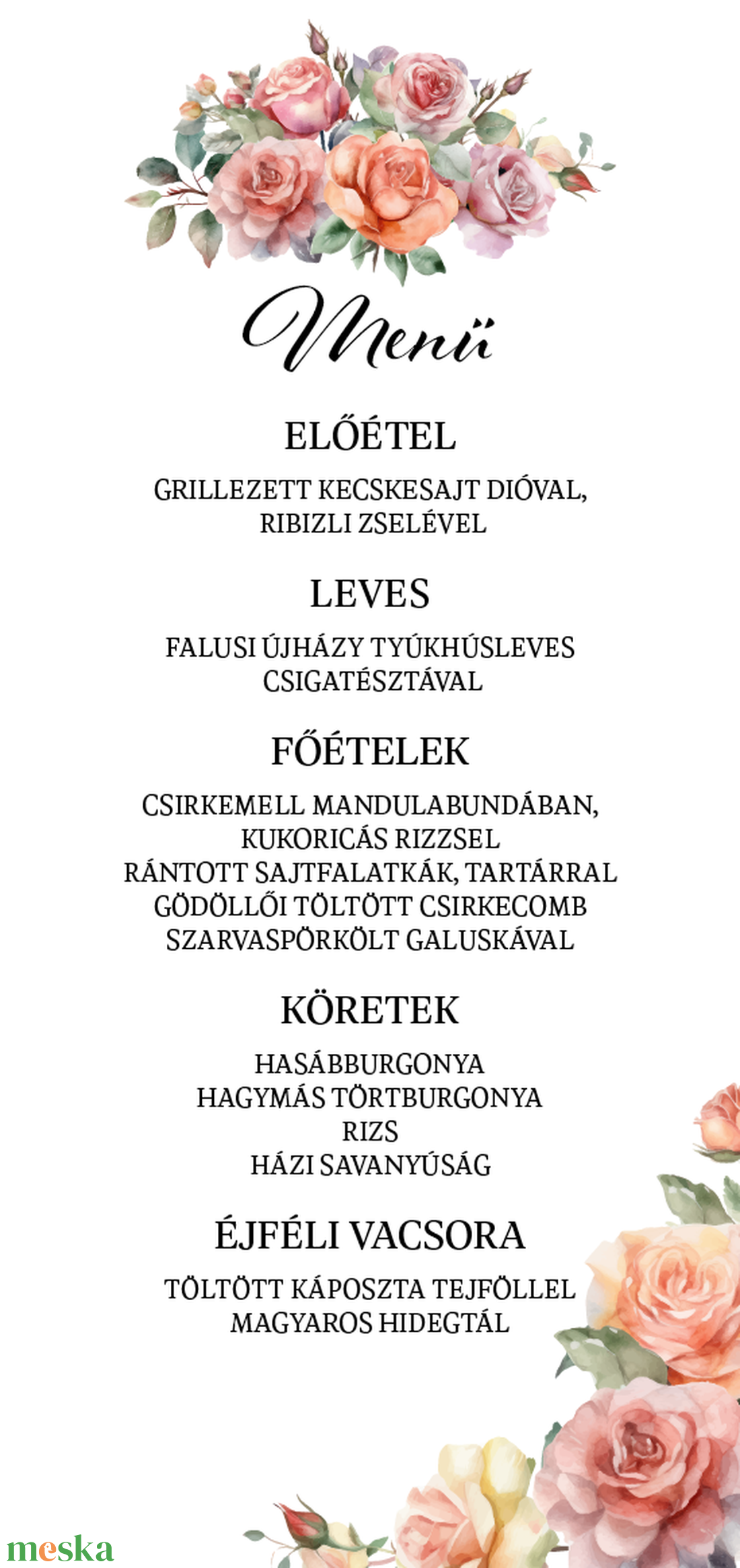 Peachy Blossom esküvői menü - egylapos, kétoldalas - esküvő - meghívó & kártya - menü - Meska.hu Peachy Blossom esküvői menü - egylapos, kétoldalas - esküvő - meghívó & kártya - menü - Meska.hu